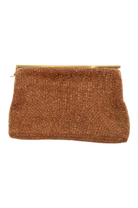 1960s Walborg Bronze Beaded Large Clutch