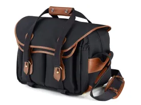 335 Camera Bag - Black Canvas / Tan Leather