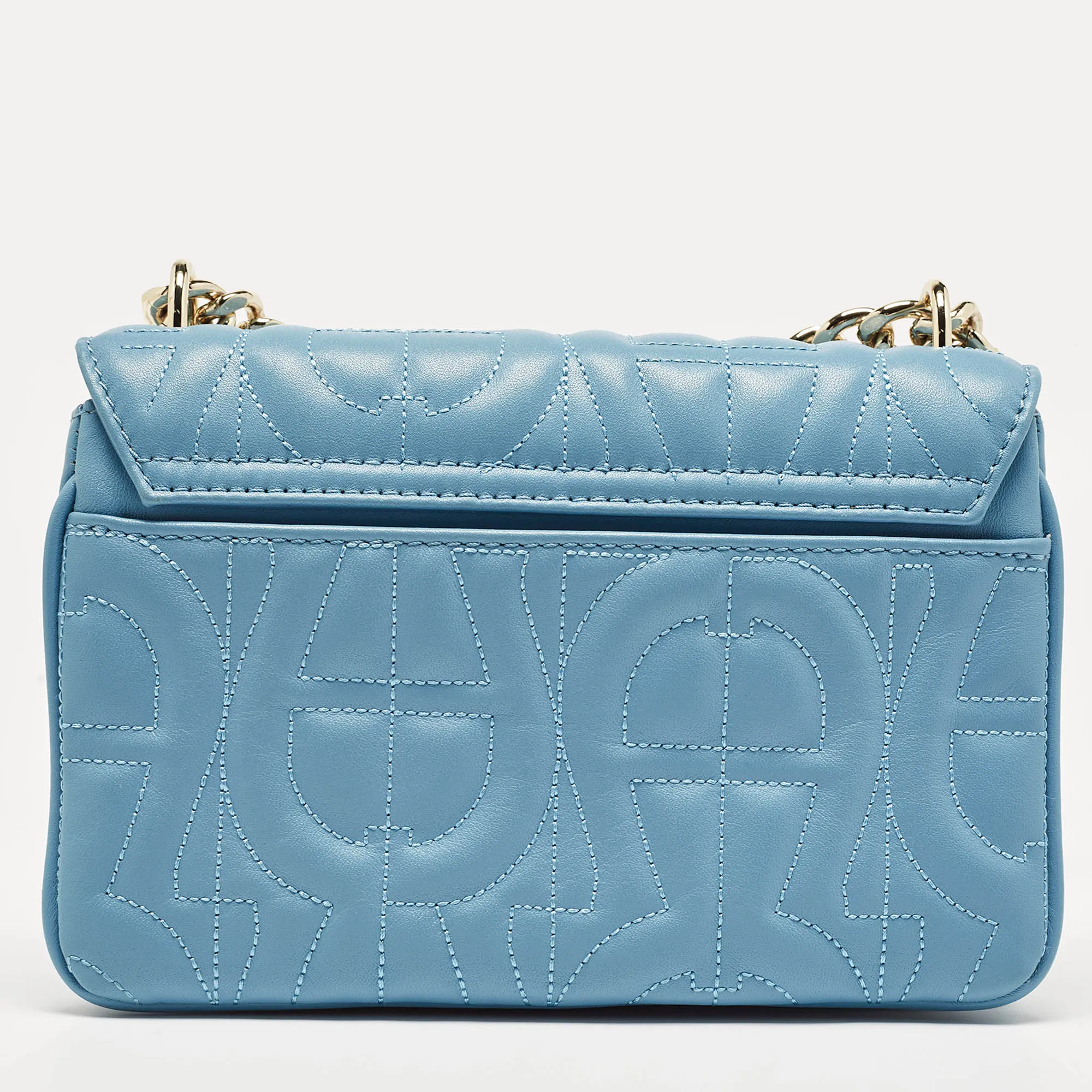 AIGNER Blue Quilted Leather Diadora Shoulder Bag