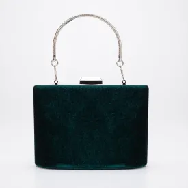 Alba - Emerald Green Velvet Clutch