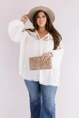 All Day Chic Lace Top in Cream Curves