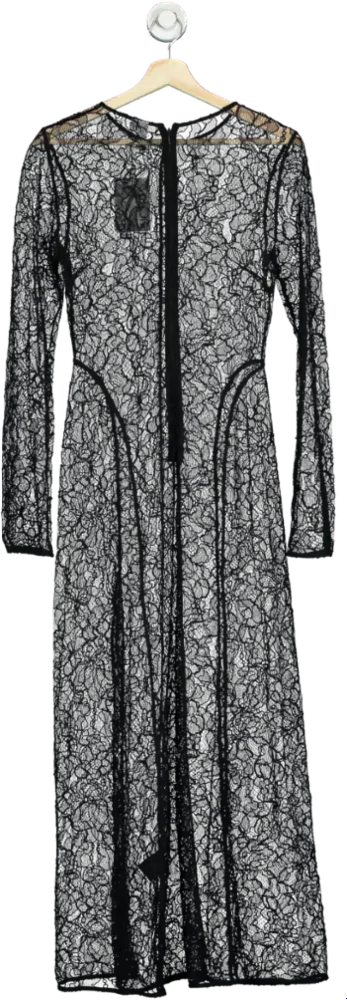 & Other Stories Black Lace Maxi Dress UK 8