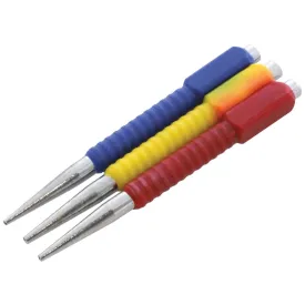 Amtech 3pc Colour Coded Nail Punch Set