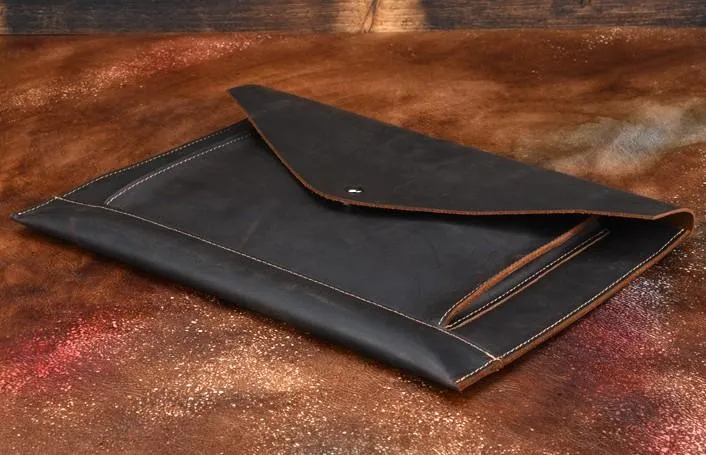 BLACK and BROWN MENS LEATHER SLIM CLUTCH PURSE BAG CLUTCH BAG FOR MEN