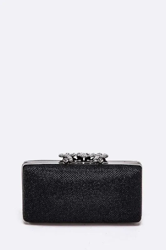 Black Crystal Knot Box Clutch