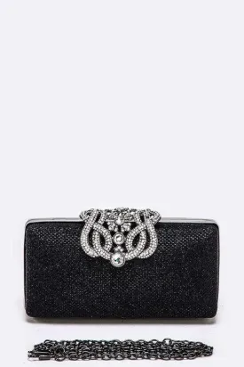 Black Crystal Knot Box Clutch