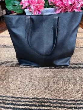 Black Leather Tote Bag