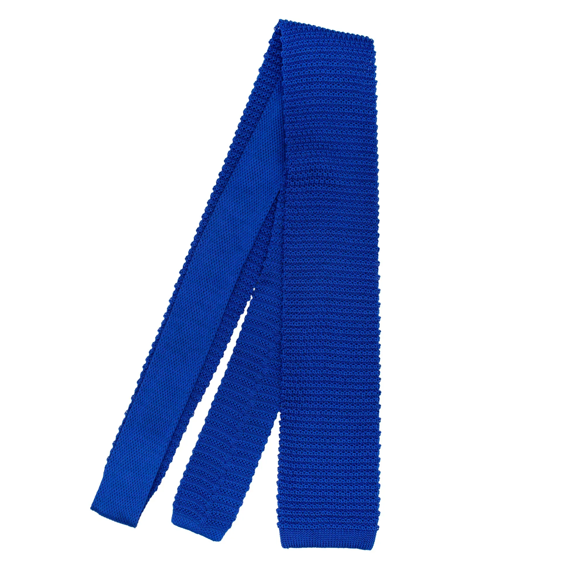 Blue Knitted Silk Tie