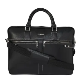 CIMONI Laptop Shoulder Messenger Office Briefcase Bag (Textured Black)