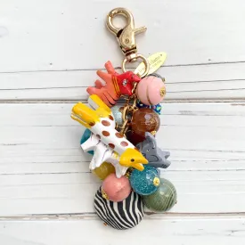 Colorful Wood Safari Animal Purse Charm