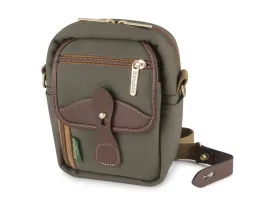 Compact Stowaway - Sage FibreNyte / Chocolate Leather