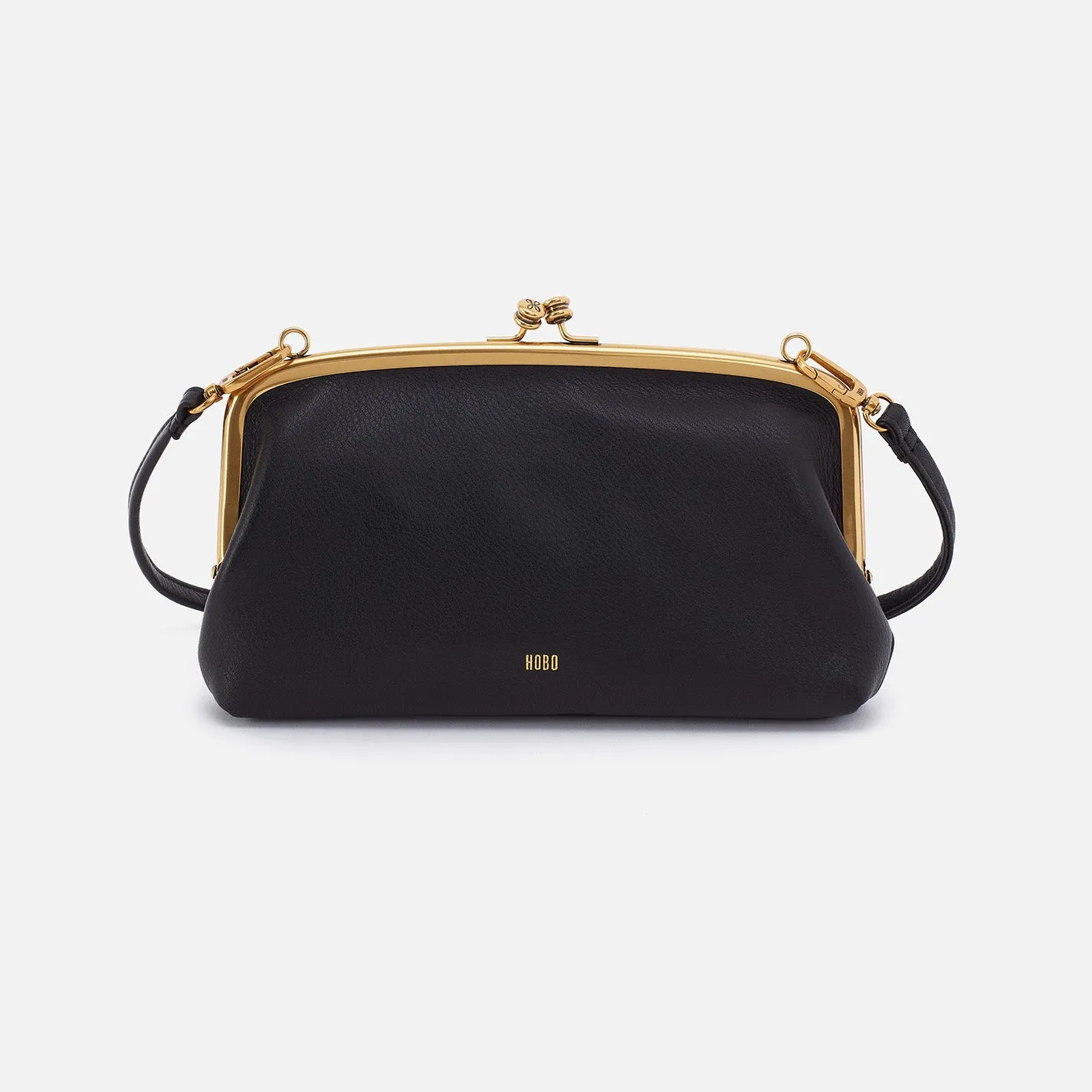 Cora Wallet Crossbody In Pebbled Leather - Black