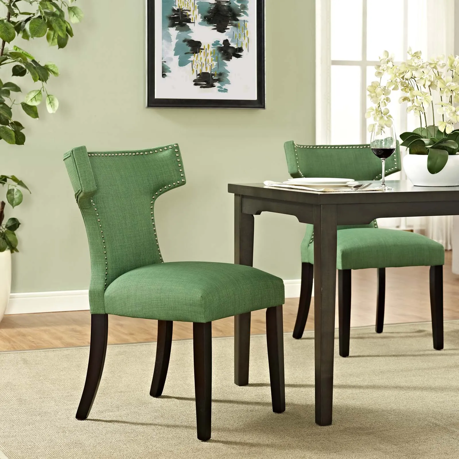 Curve Fabric Dining Chair