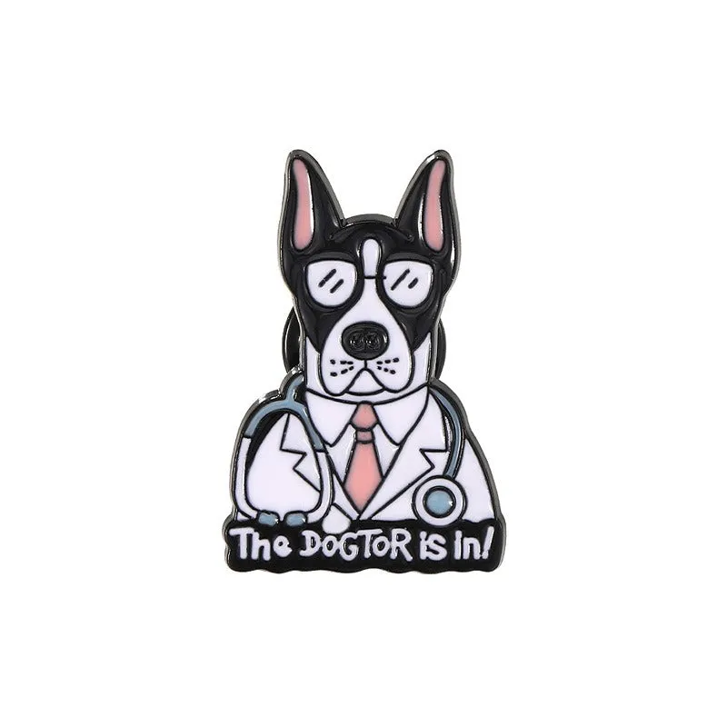 Cute Cat Doctor Nurse Brooch And Enamel Pin