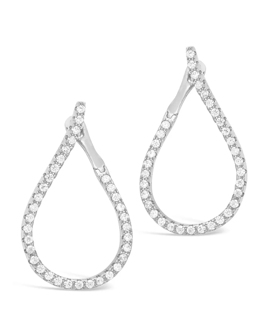 CZ Studded Drop Earrings