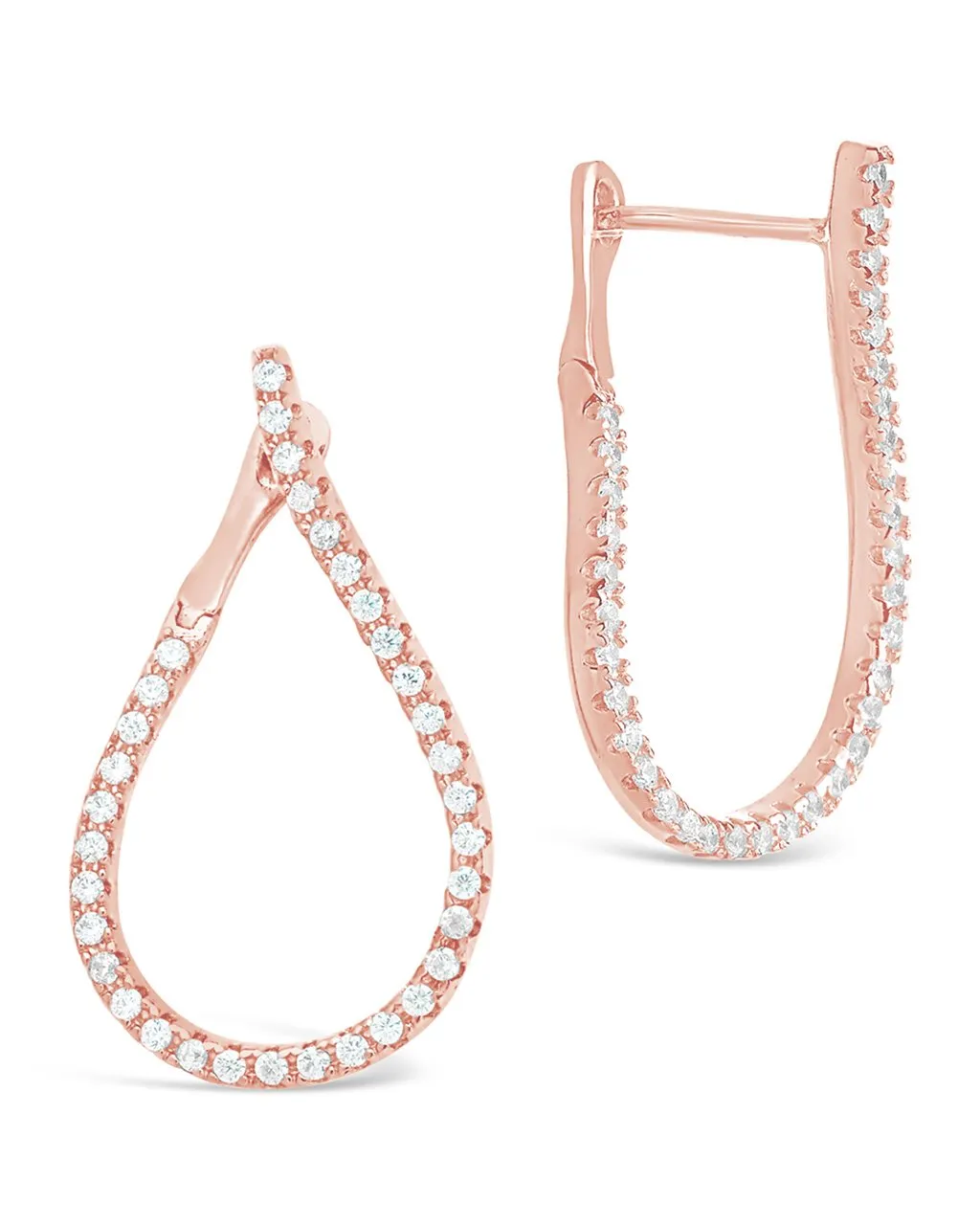 CZ Studded Drop Earrings