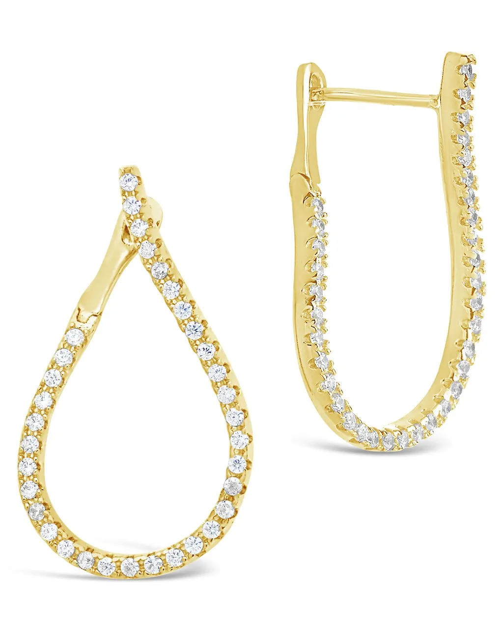 CZ Studded Drop Earrings