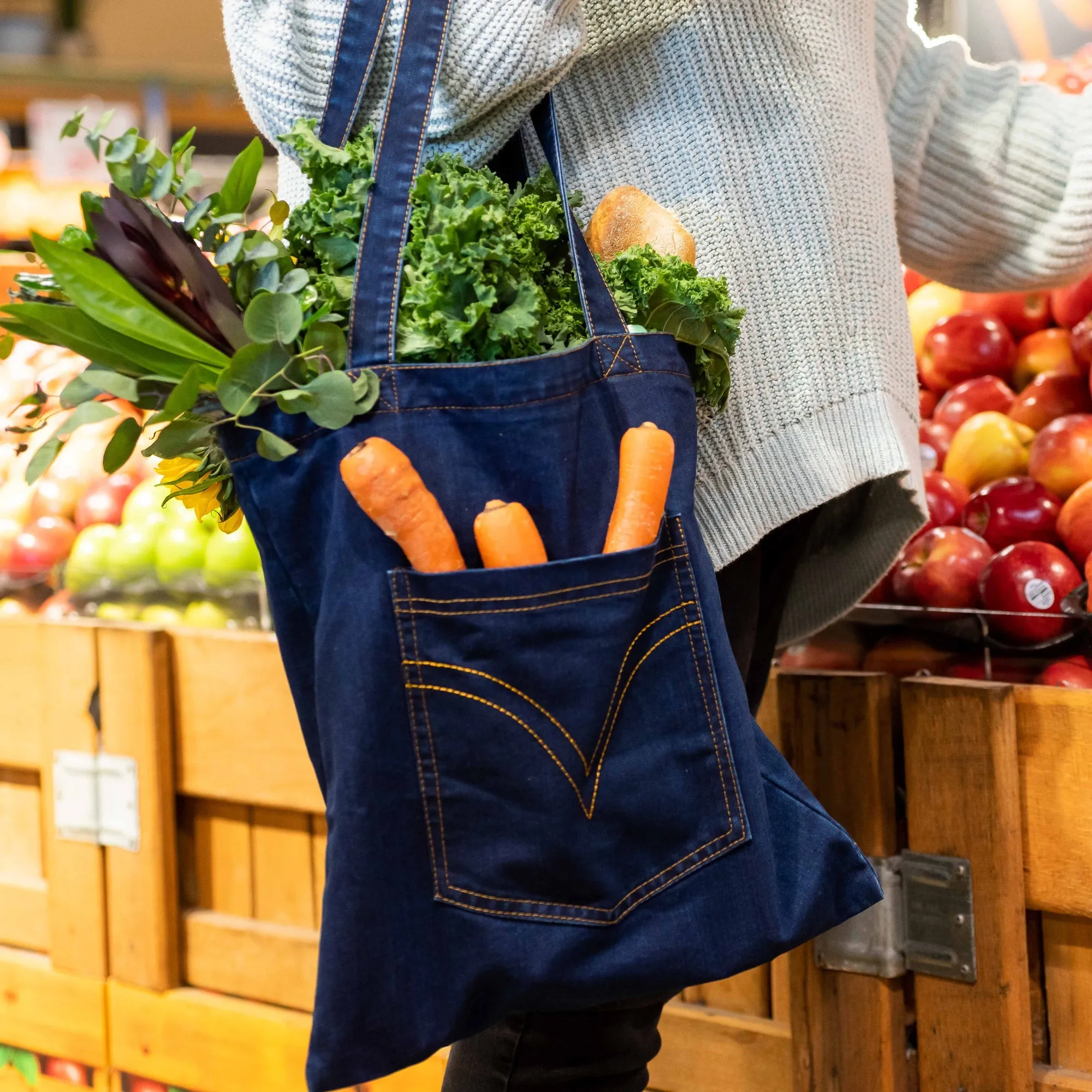 Denim Tote - Faith