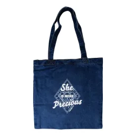 Denim Tote - She is More Precious