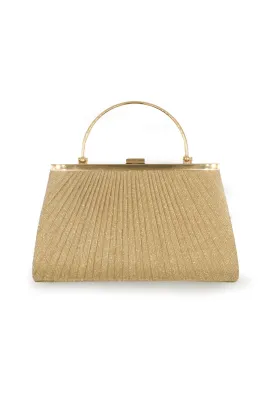 ELAINA CLUTCH WITH METAL HANDLE GRAB IN GOLD