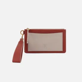 Hart Wristlet In Pebbled Leather - Rust