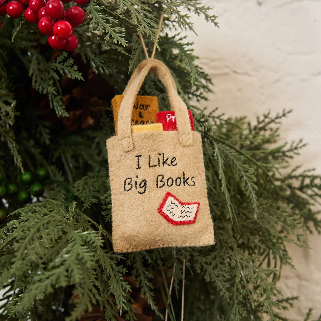 I Like Big Books Tote Ornament