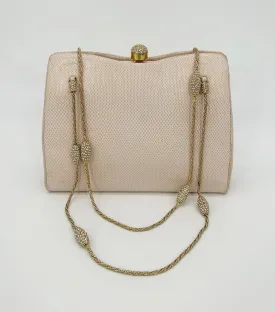 Judith Leiber Pink Lizard Crystal Strap Bag