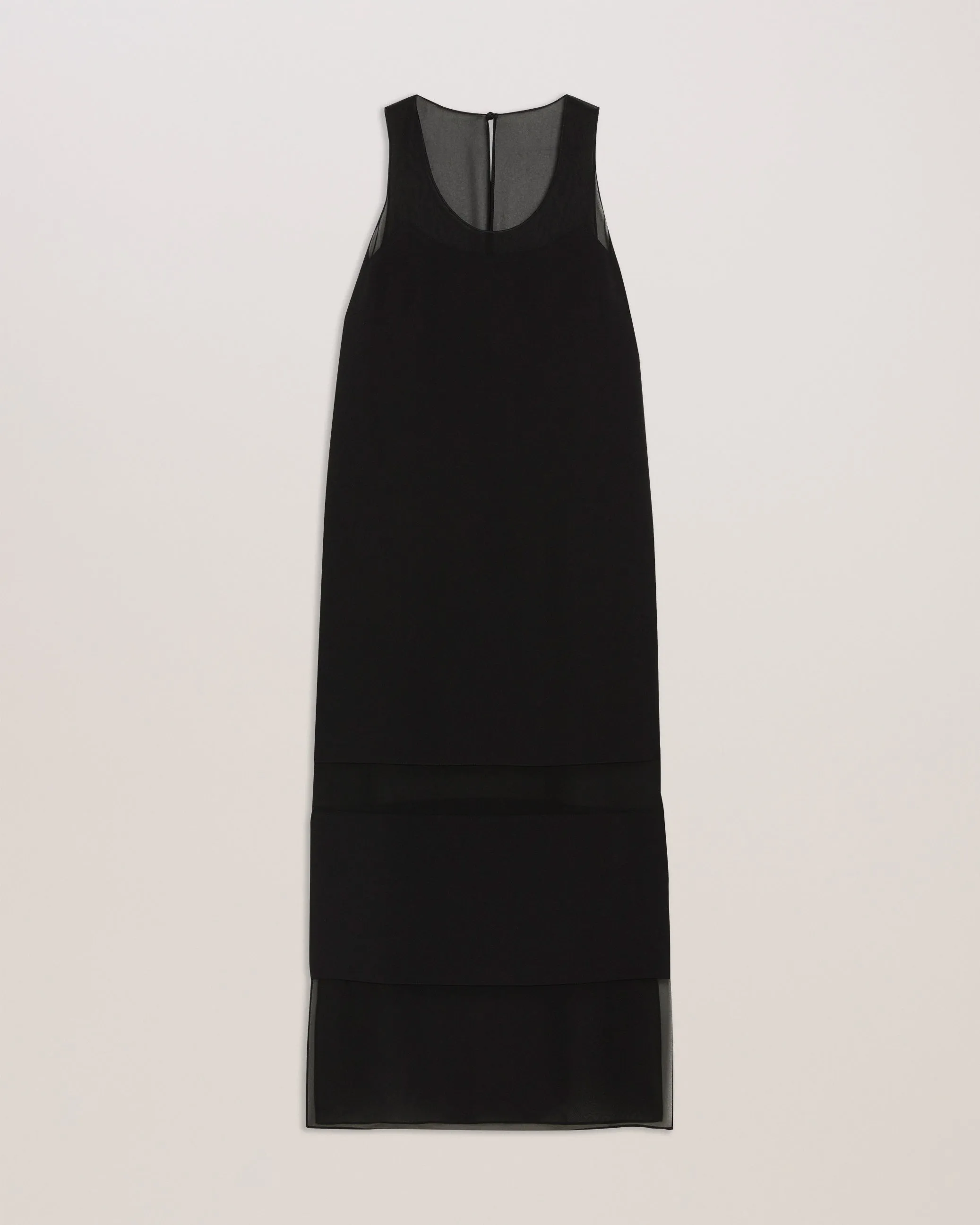 Mephora Sleeveless Midi Dress With Panel Deta Black