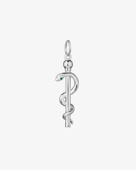 Modern Rod of Asclepius Pendant Charm