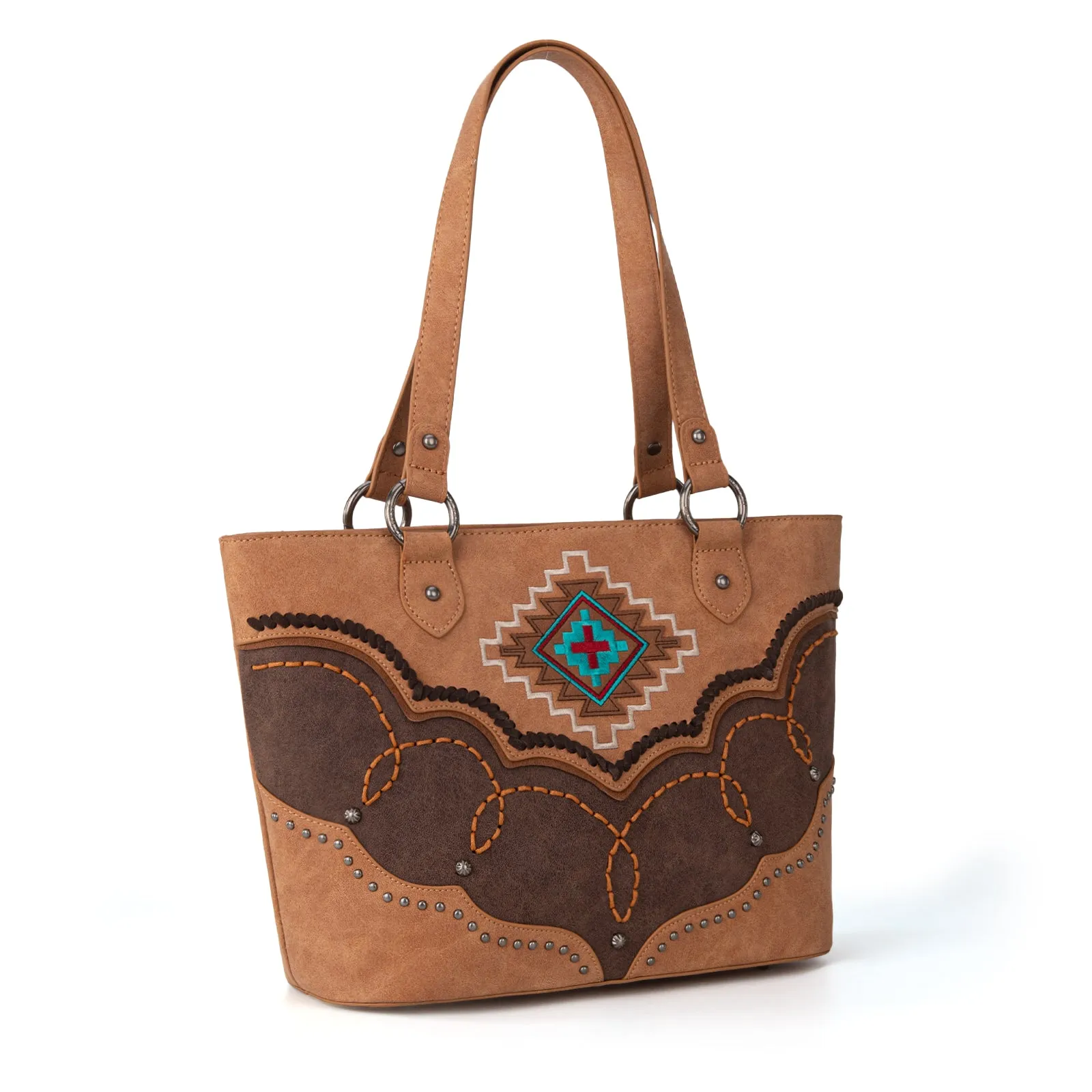 MW1310G-8317W  Montana West Embroidered Aztec Collection Concealed Carry Tote-Set