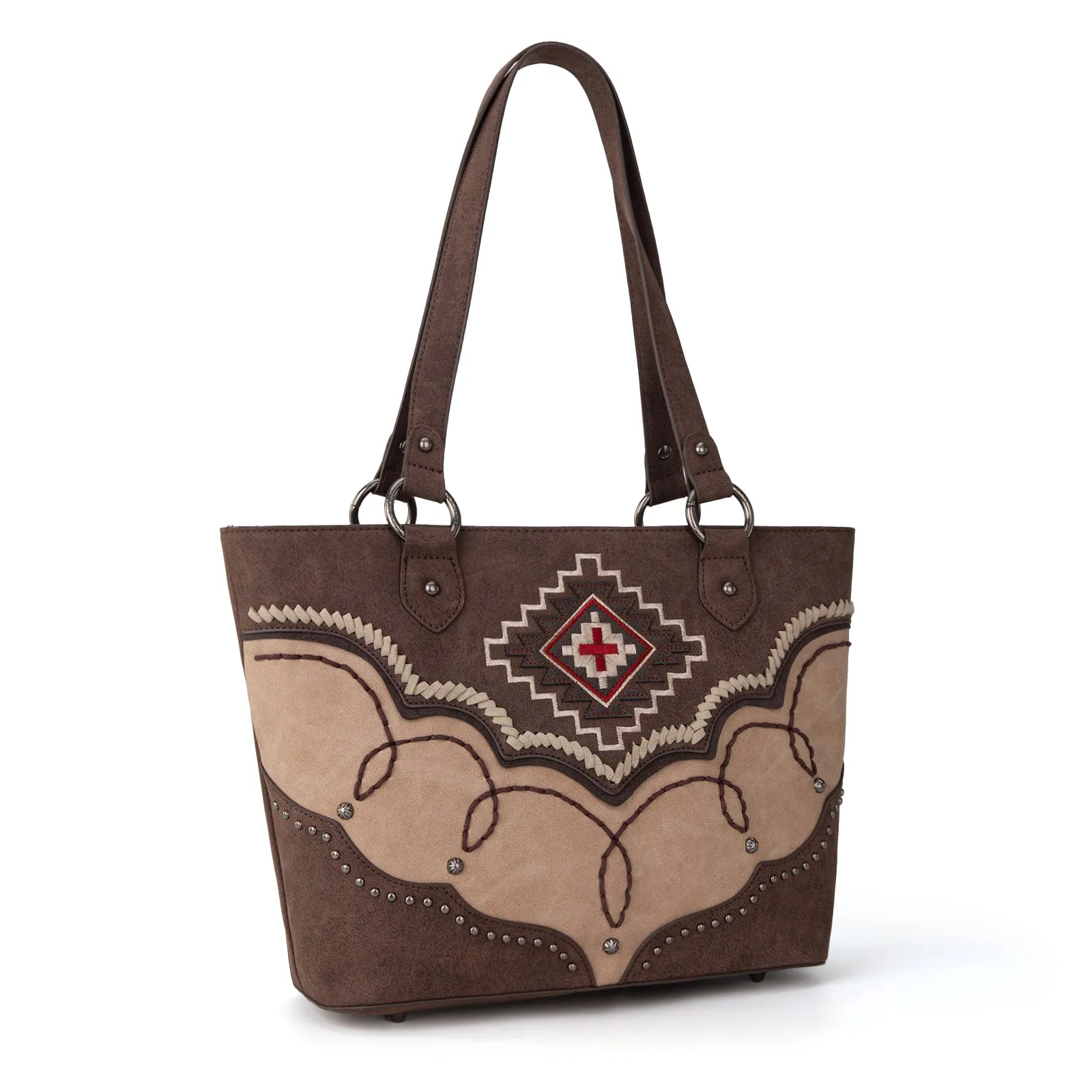 MW1310G-8317W  Montana West Embroidered Aztec Collection Concealed Carry Tote-Set