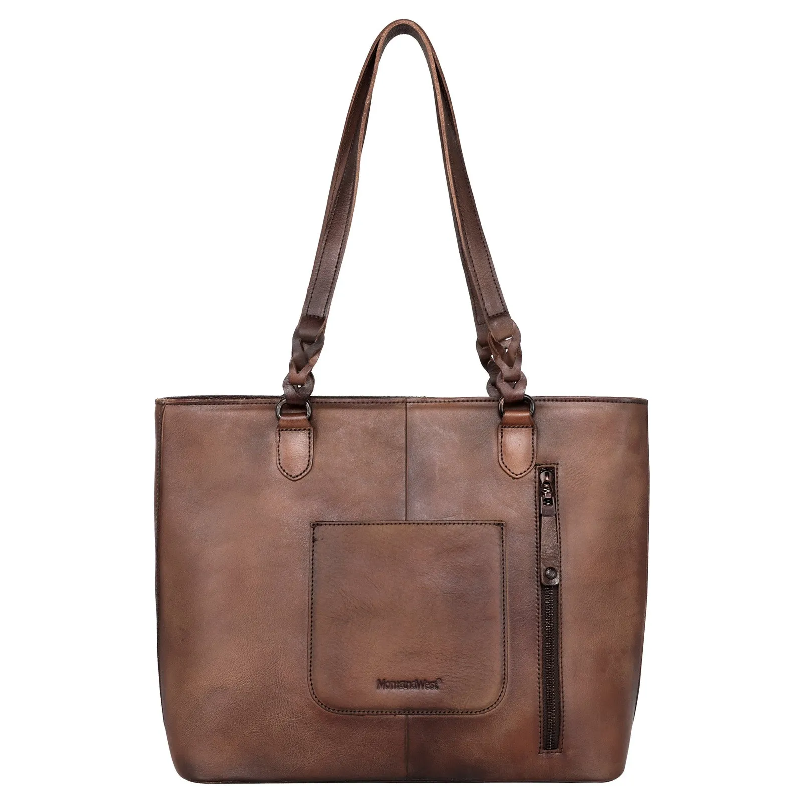 MWG02-G9068 Montana West Genuine Leather Collection Concealed Carry Tote