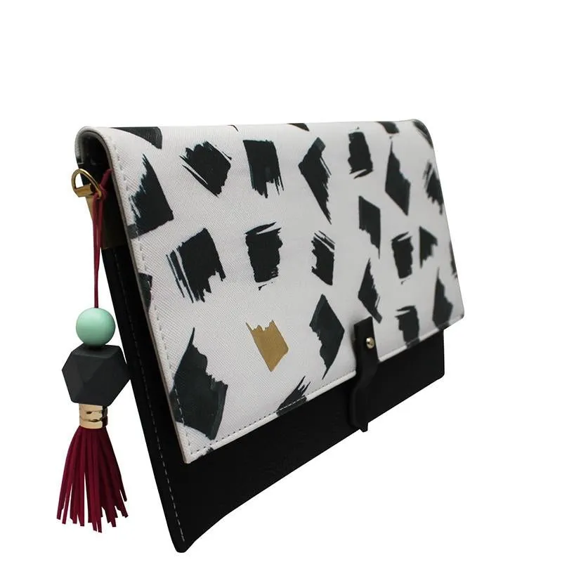 Paint Black Clutch Bag