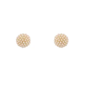 Pearl Studded Circle Earrings