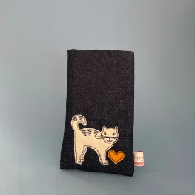 Phone / glasses case - cute cat