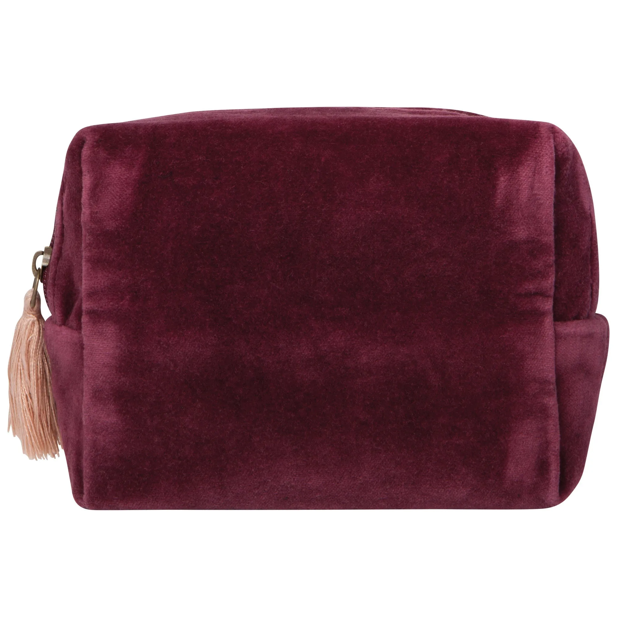 Plume Bird Maroon Velvet Embroidered Pouch