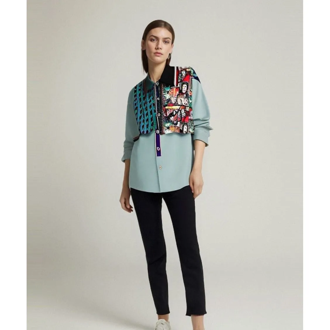 The Alice Patchwork Long Sleeve Blouse