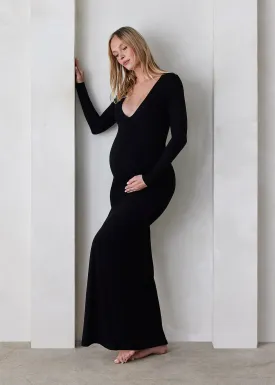 The Long Sleeve V Neck Evening Maternity Dress