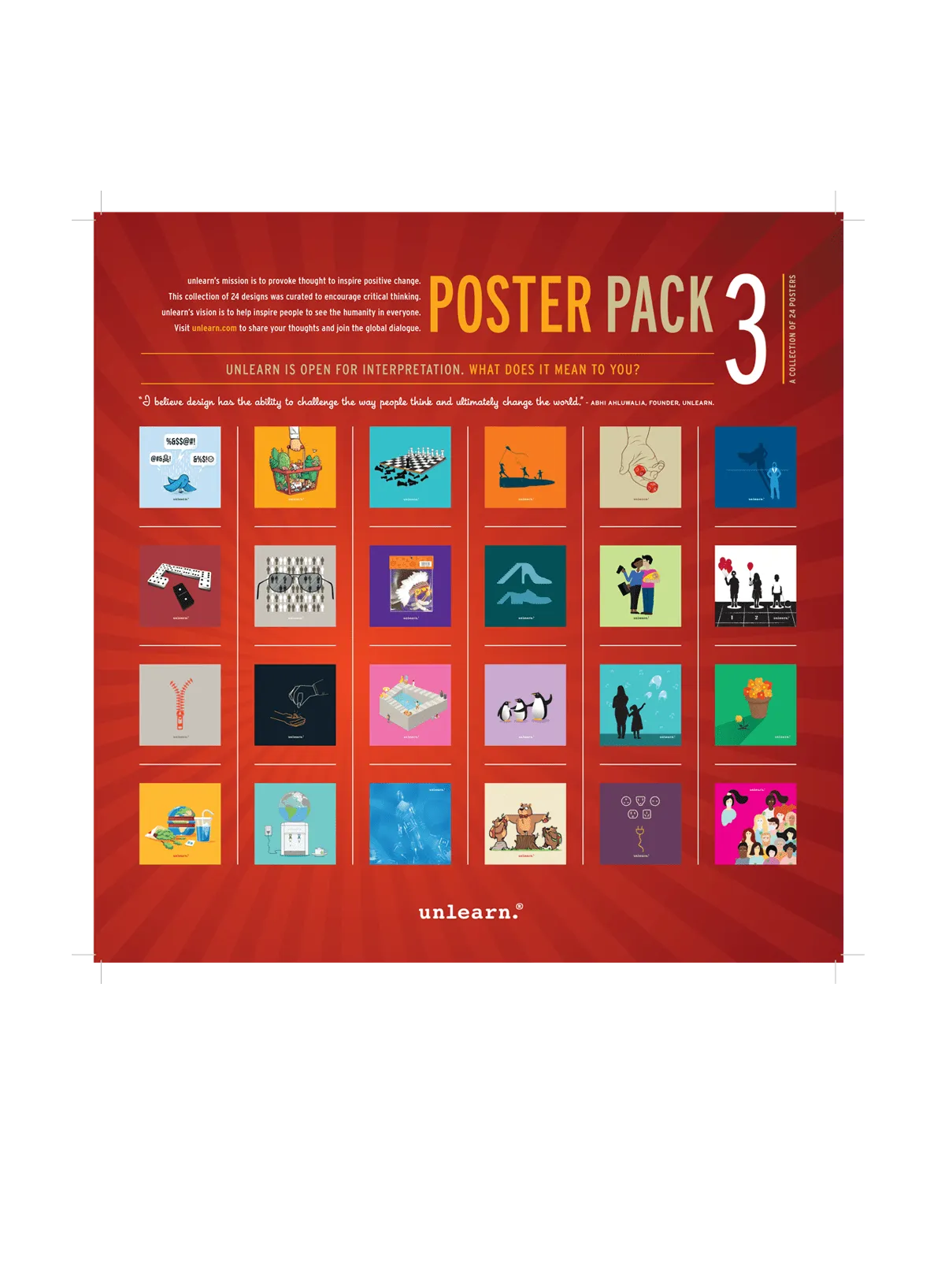 unlearn. Poster Pack 3 - Set of 24