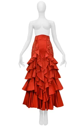 VALENTINO RED RUFFLE BALL GOWN SKIRT