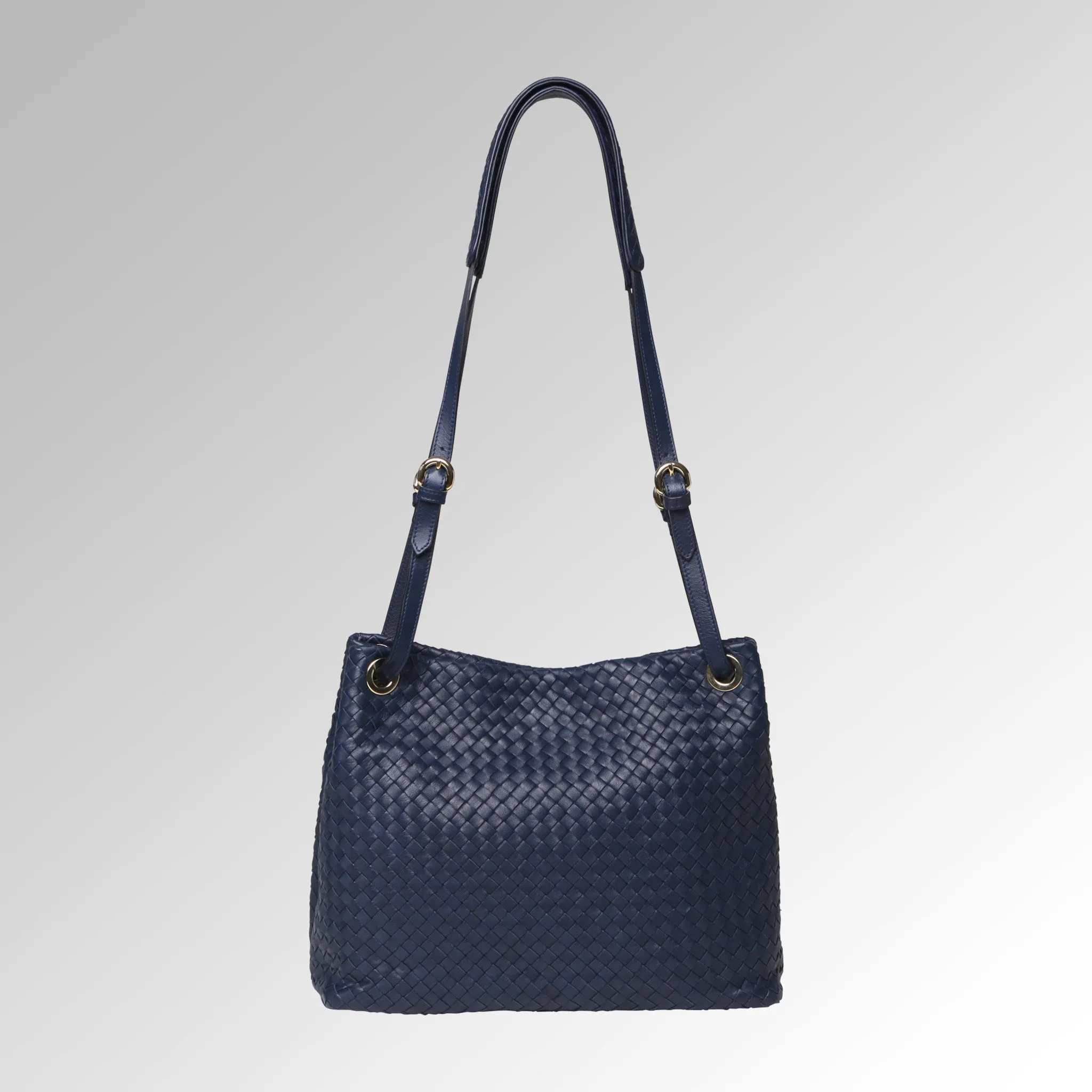 WOVEN NAPPA SHOULDER TOTE