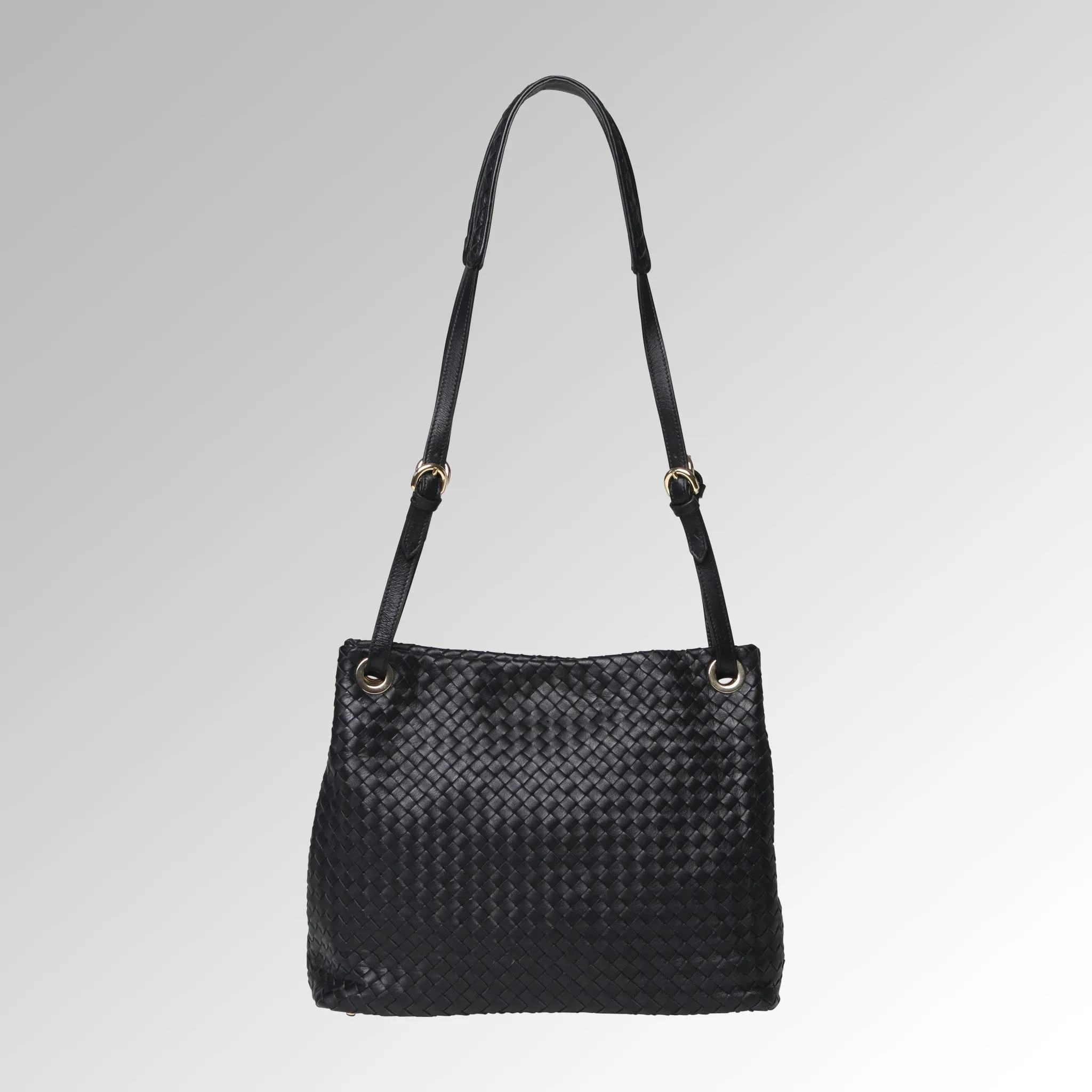 WOVEN NAPPA SHOULDER TOTE