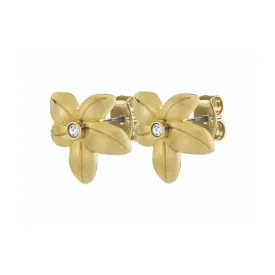 YANN SHINY GOLD CRYSTAL EARRINGS